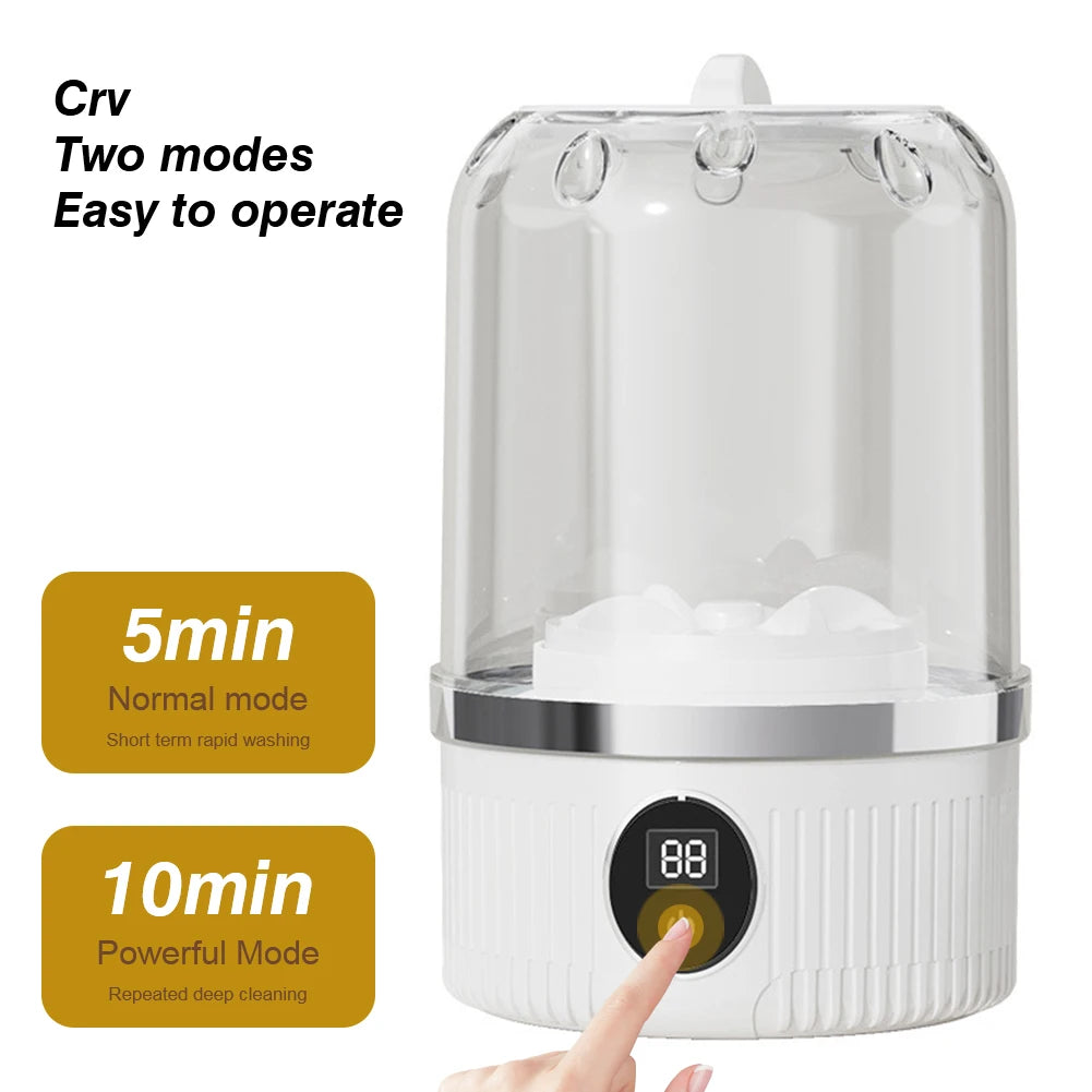Smart Mini Washer for Lingerie & Small Laundry – Rechargeable