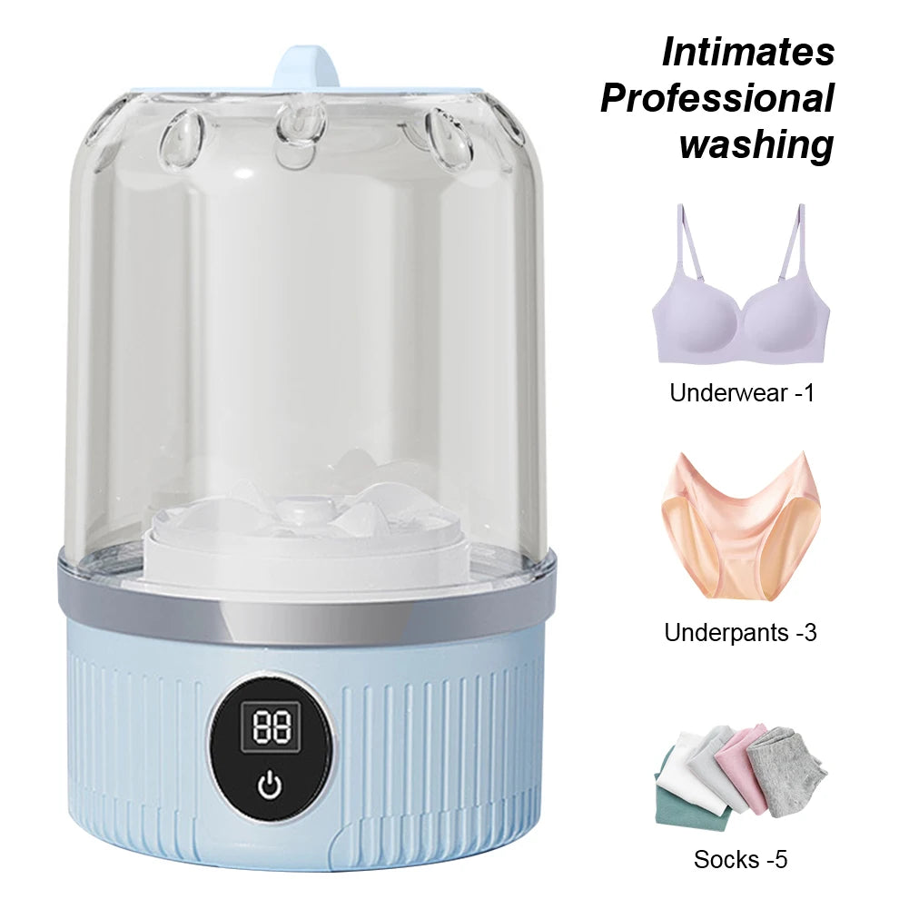 Smart Mini Washer for Lingerie & Small Laundry – Rechargeable